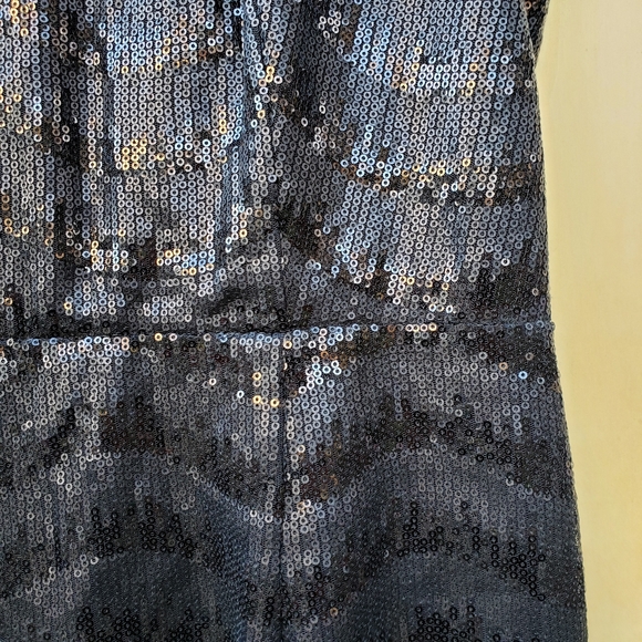 BCBGMaxAzria Black NERA Sequin Open Back Dress -10 - Picture 7 of 16